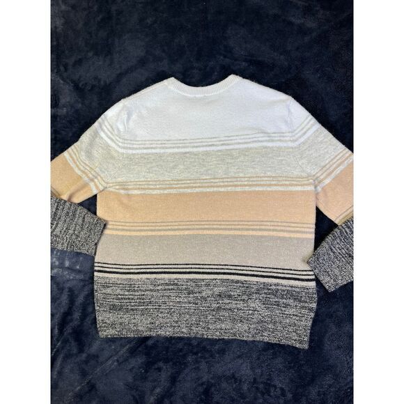 Express Neutral Striped Colorblock Sweater Crewneck‎ Pullover Winter Casual XXL - Picture 5 of 5